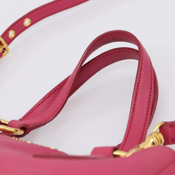 Miu Miu Hand Bag Leather Pink Gold Auth yk20977V
