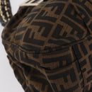 FENDI Zucca Canvas Chain Mia Hand Bag Black Brown Auth yk20978SAV-11