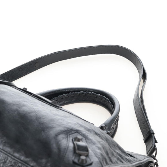 Balenciaga Le City Hand Bag Leather 2way Black 823058 Auth yk20979SAM