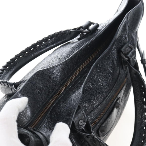 Balenciaga Le City Hand Bag Leather 2way Black 823058 Auth yk20979SAM