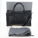 Balenciaga Le City Hand Bag Leather 2way Black 823058 Auth yk20979SAM-28