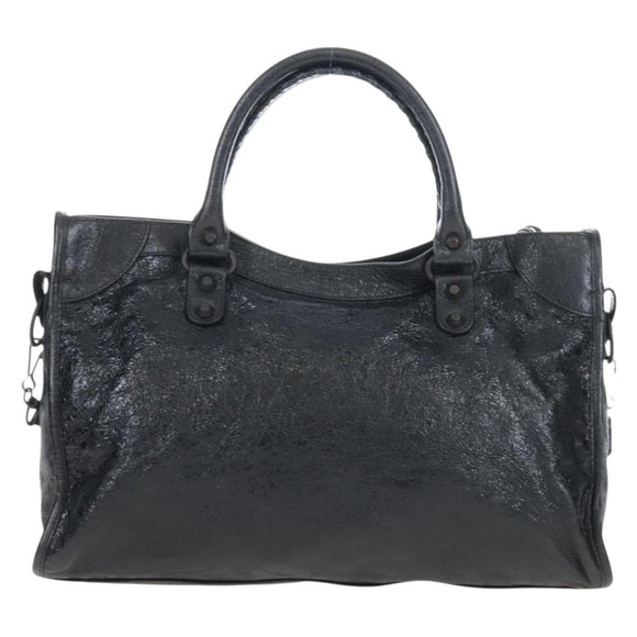 Balenciaga Le City Hand Bag Leather 2way Black 823058 Auth yk20979SAM