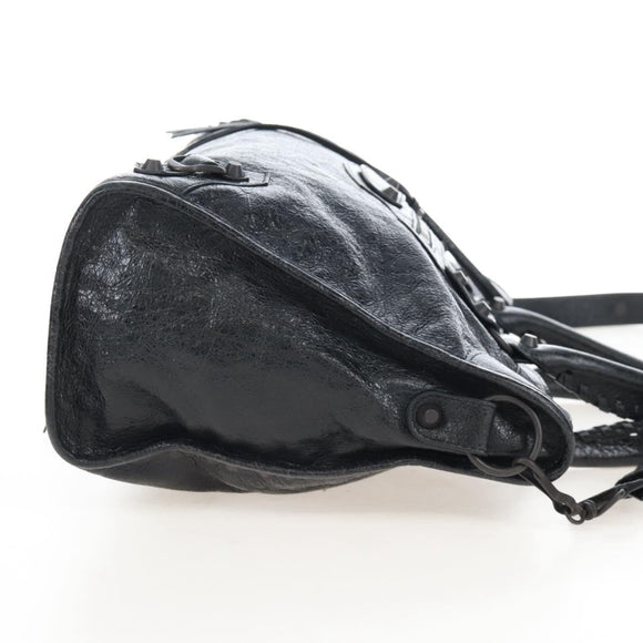 Balenciaga Le City Hand Bag Leather 2way Black 823058 Auth yk20979SAM
