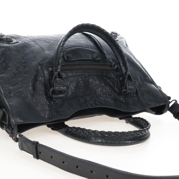 Balenciaga Le City Hand Bag Leather 2way Black 823058 Auth yk20979SAM