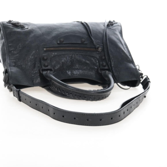 Balenciaga Le City Hand Bag Leather 2way Black 823058 Auth yk20979SAM