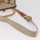 Miu Miu Bamboo Hand Bag Cotton 2way Beige Gold Auth yk20980V-9