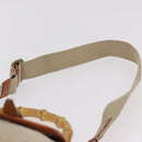 Miu Miu Bamboo Hand Bag Cotton 2way Beige Gold Auth yk20980V-15