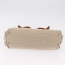 Miu Miu Bamboo Hand Bag Cotton 2way Beige Gold Auth yk20980V-5