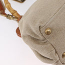 Miu Miu Bamboo Hand Bag Cotton 2way Beige Gold Auth yk20980V-20