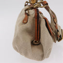 Miu Miu Bamboo Hand Bag Cotton 2way Beige Gold Auth yk20980V-4
