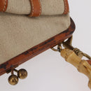 Miu Miu Bamboo Hand Bag Cotton 2way Beige Gold Auth yk20980V-7