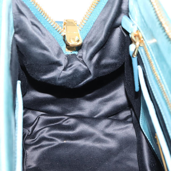 Miu Miu Matelasse Hand Bag Leather 2way Blue Gold Auth yk20981V