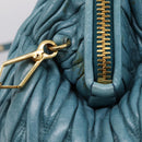 Miu Miu Matelasse Hand Bag Leather 2way Blue Gold Auth yk20981V-6