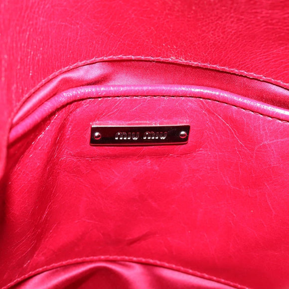 Miu Miu Hand Bag Leather 2way Red Silver Auth yk20982SAM
