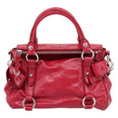 Miu Miu Hand Bag Leather 2way Red Silver Auth yk20982SAM-13