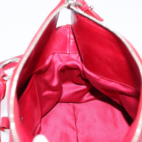 Miu Miu Hand Bag Leather 2way Red Silver Auth yk20982SAM