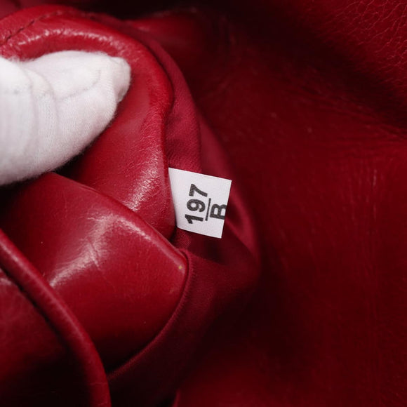 Miu Miu Hand Bag Leather 2way Red Silver Auth yk20982SAM