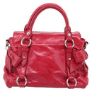 Miu Miu Hand Bag Leather 2way Red Silver Auth yk20982SAM-2