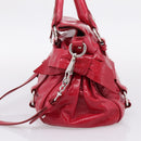 Miu Miu Hand Bag Leather 2way Red Silver Auth yk20982SAM-4