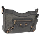 Balenciaga Giant hip Shoulder Bag Leather Gray Gold 237203 Auth yk20983A-1