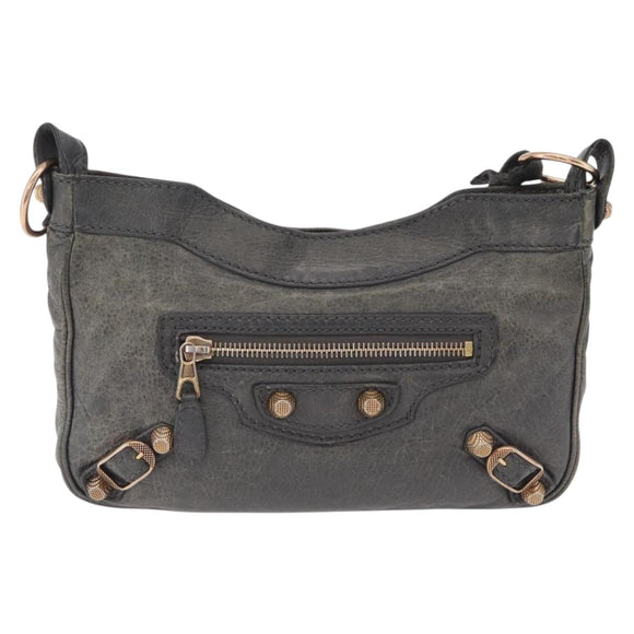 Balenciaga Giant hip Shoulder Bag Leather Gray Gold 237203 Auth yk20983A