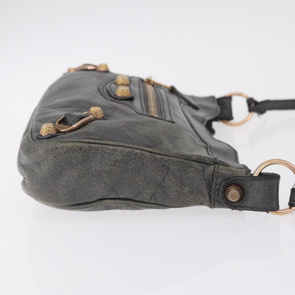 Balenciaga Giant hip Shoulder Bag Leather Gray Gold 237203 Auth yk20983A