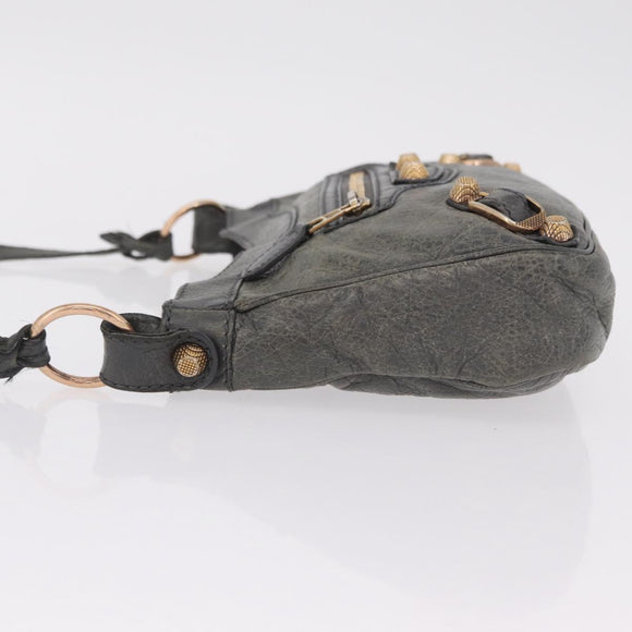 Balenciaga Giant hip Shoulder Bag Leather Gray Gold 237203 Auth yk20983A