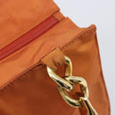 PRADA Hand Bag Nylon Orange Gold Auth yk20984A-10