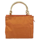 PRADA Hand Bag Nylon Orange Gold Auth yk20984A-2