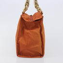 PRADA Hand Bag Nylon Orange Gold Auth yk20984A-3