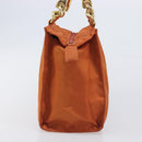 PRADA Hand Bag Nylon Orange Gold Auth yk20984A-4
