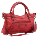 Balenciaga The First Hand Bag Leather 2way Red 103208 Auth yk20986M-1
