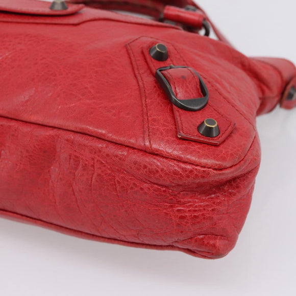 Balenciaga The First Hand Bag Leather 2way Red 103208 Auth yk20986M