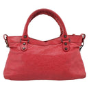 Balenciaga The First Hand Bag Leather 2way Red 103208 Auth yk20986M-3