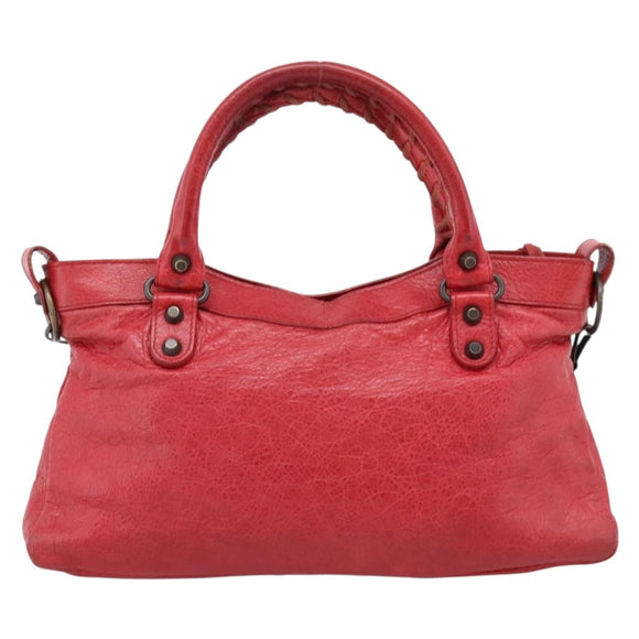 Balenciaga The First Hand Bag Leather 2way Red 103208 Auth yk20986M