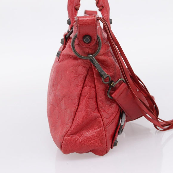 Balenciaga The First Hand Bag Leather 2way Red 103208 Auth yk20986M