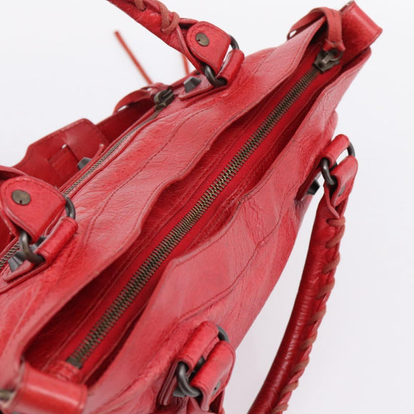 Balenciaga The First Hand Bag Leather 2way Red 103208 Auth yk20986M