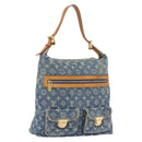 LOUIS VUITTON Monogram denim Buggy GM Shoulder Bag Blue M95048 LV Auth yk20988V-1