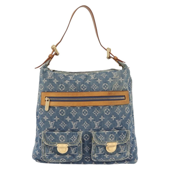 LOUIS VUITTON Monogram denim Buggy GM Shoulder Bag Blue M95048 LV Auth yk20988V