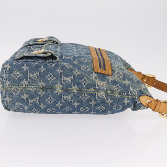 LOUIS VUITTON Monogram denim Buggy GM Shoulder Bag Blue M95048 LV Auth yk20988V