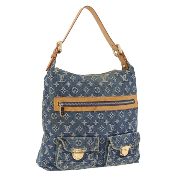 LOUIS VUITTON Monogram Denim Buggy GM Shoulder Bag Blue M95048 LV Auth yk20992V
