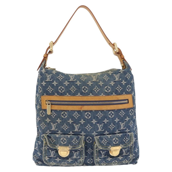 LOUIS VUITTON Monogram Denim Buggy GM Shoulder Bag Blue M95048 LV Auth yk20992V