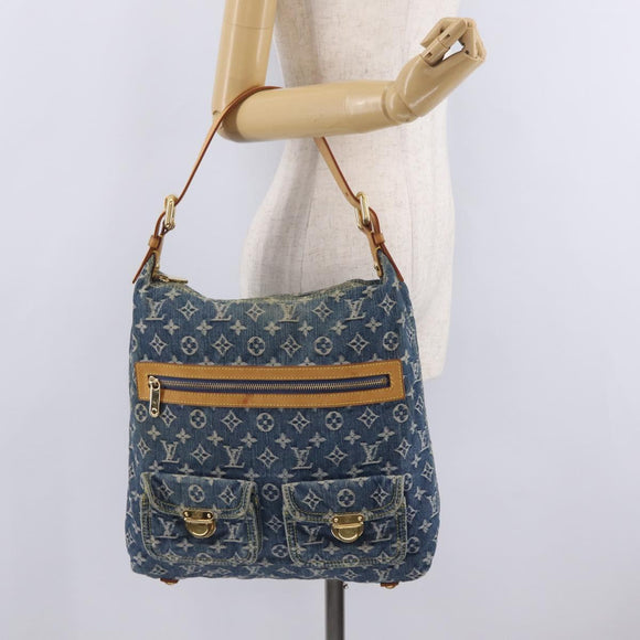 LOUIS VUITTON Monogram Denim Buggy GM Shoulder Bag Blue M95048 LV Auth yk20992V