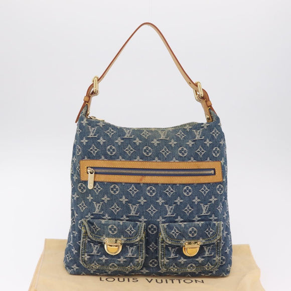 LOUIS VUITTON Monogram Denim Buggy GM Shoulder Bag Blue M95048 LV Auth yk20992V