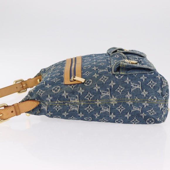 LOUIS VUITTON Monogram Denim Buggy GM Shoulder Bag Blue M95048 LV Auth yk20992V