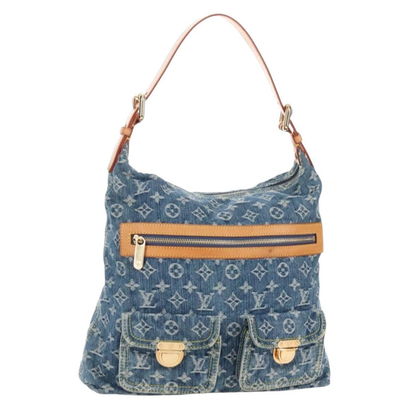 LOUIS VUITTON Monogram Denim Buggy GM Shoulder Bag Blue M95048 LV Auth yk20993V