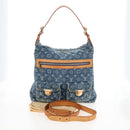 LOUIS VUITTON Monogram Denim Buggy GM Shoulder Bag Blue M95048 LV Auth yk20993V-37