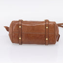 Miu Miu Hand Bag Leather 2way Brown Gold Auth yk20994V-5