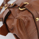Miu Miu Hand Bag Leather 2way Brown Gold Auth yk20994V-18