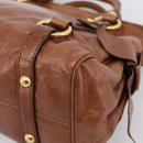 Miu Miu Hand Bag Leather 2way Brown Gold Auth yk20994V-19